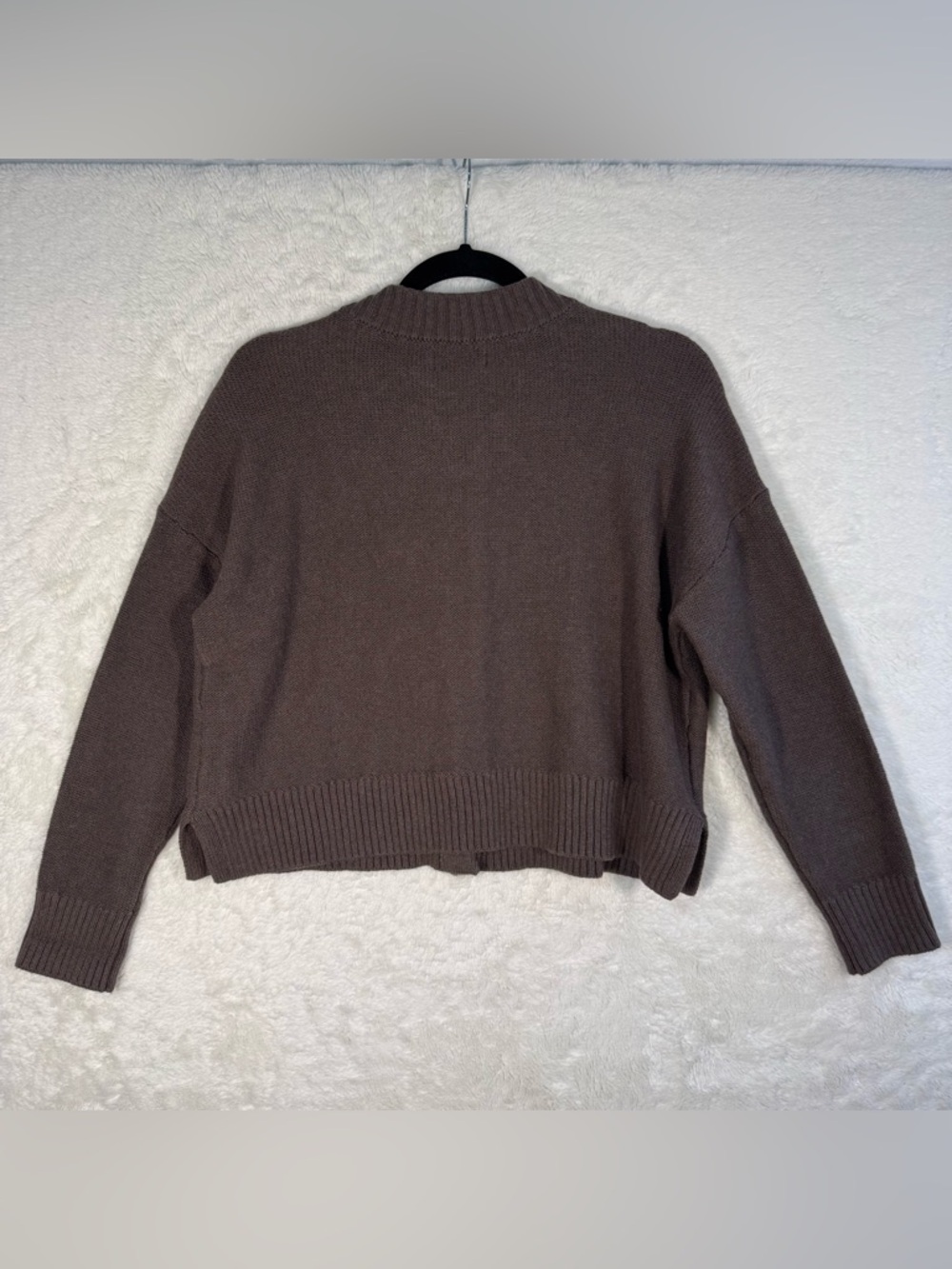 Quince Brown Cropped Button-Up Cardigan Sweater - Picture 5 of 9